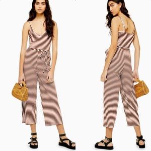 Topshop Strappy Stripe Jumpsuit 12 NWT